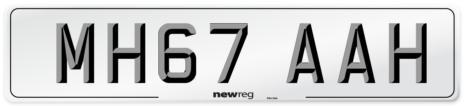 MH67 AAH Number Plate from New Reg